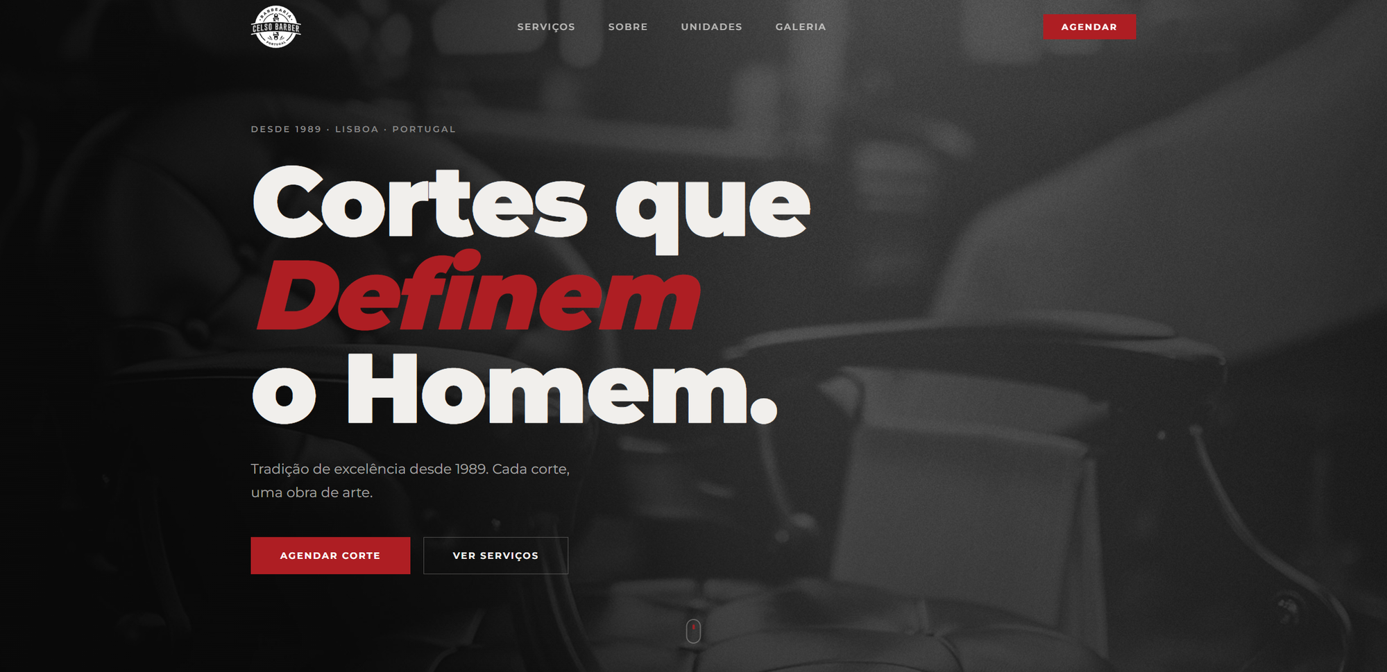 Celso Barber — screenshot do site